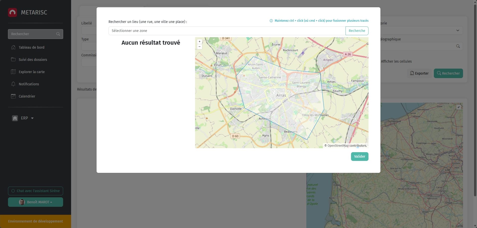 Zone de recherche par lieu